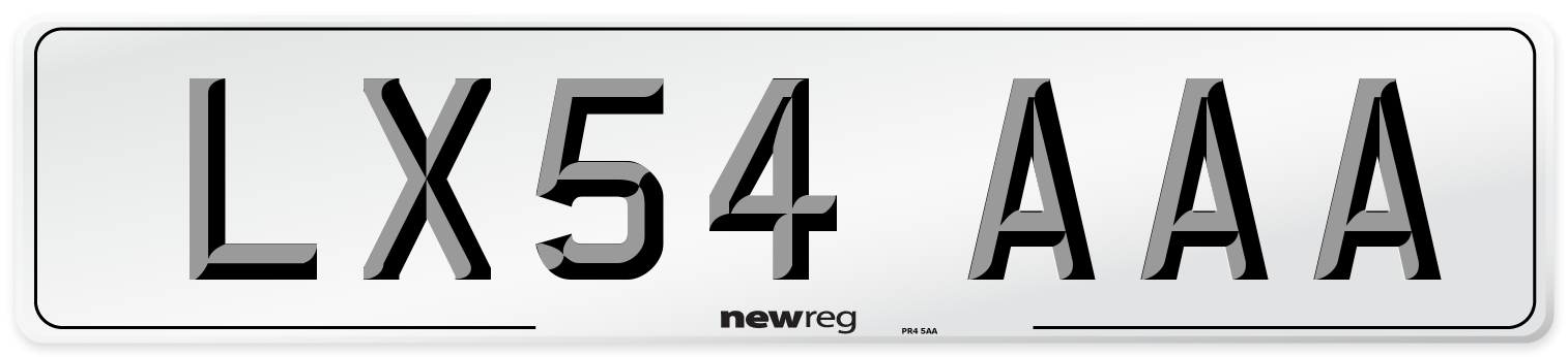 LX54 AAA Number Plate from New Reg